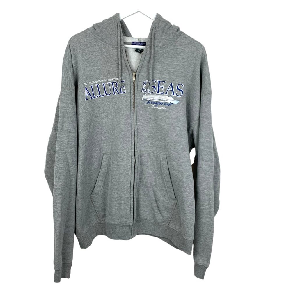 Crown And Anchor Sweater Adult 2X Gray Hoodie Royal Caribbean Allure Of The Seas